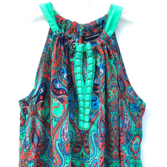 Ashley Stewart Boho Printed Embellished Tank 12 - Picture 2 of 7